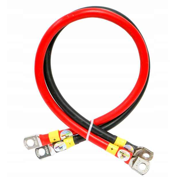 Sada 2 x 30 cm kabel Lgy 50 mm 50 očko M8 pro akumulátory kované