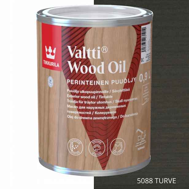 Tikkurila Valtti Wood Oil Olej Na Dřevo 0,9 L Barva 5088 Turve