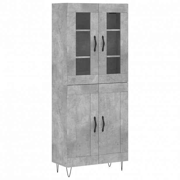vidaXL Skříň highboard betonově šedá 69,5x34x180 cm kompozitní dřevo