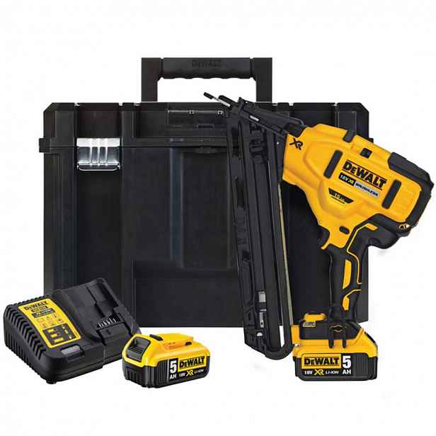 DeWALT - 18V AKU hřebíkovačka 32-63 mm, 2x aku 5,0 Ah XR, nabíječka DCN650P2