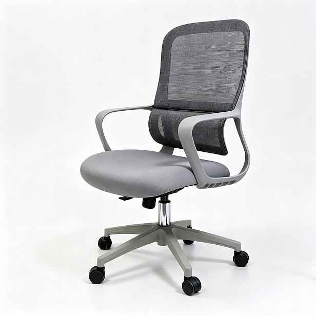 Otočné Kancelářské Křeslo K Psacímu Stolu Ergonomické Mikrosíťka Šedá