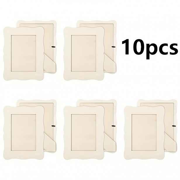 TEMU 10 dřevěných 5palcových vlnitých rámečků na fotografie