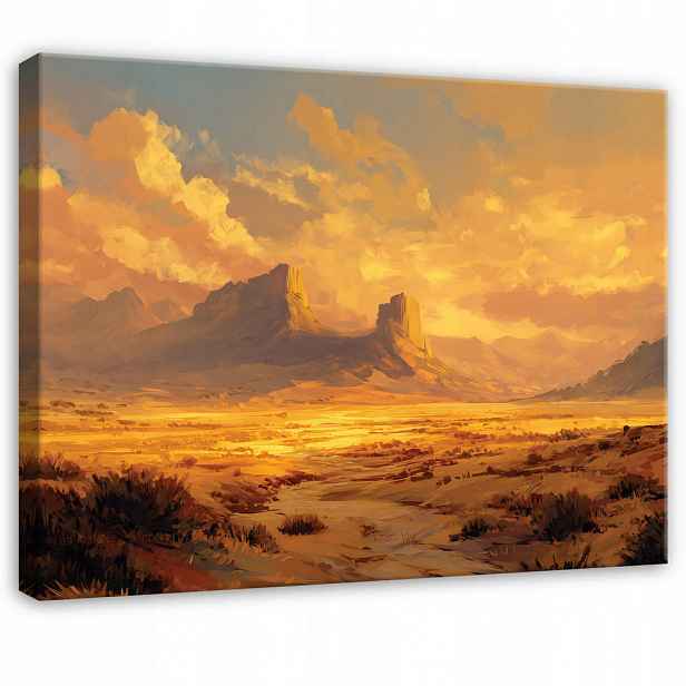 Wallarena PLÁTNO Krajina Pouštní oranžová 120x80 cm