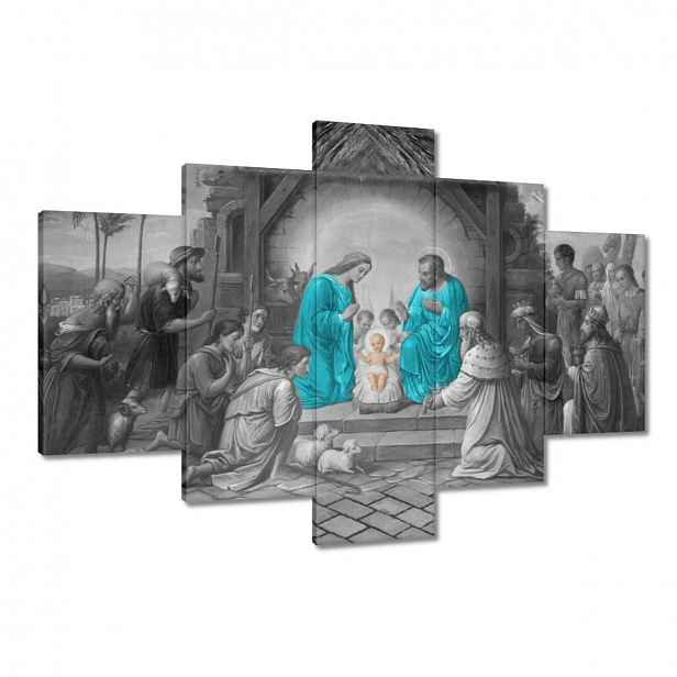 Obrazy 120x80 Svatá rodina tyrkysová